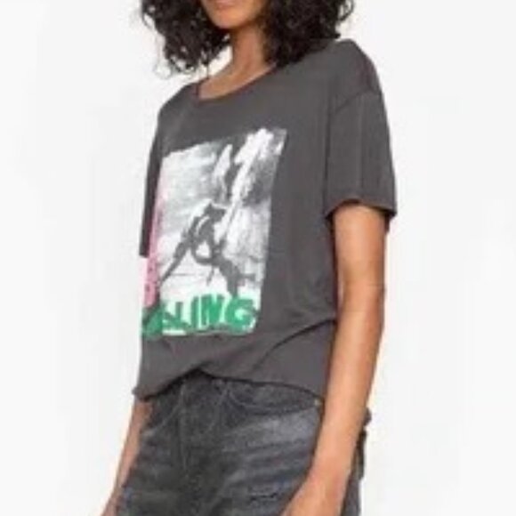 Free people Women's‎ Black The Clash Graphic Short Sleeve Tee - Size S Small - Picture 5 of 5